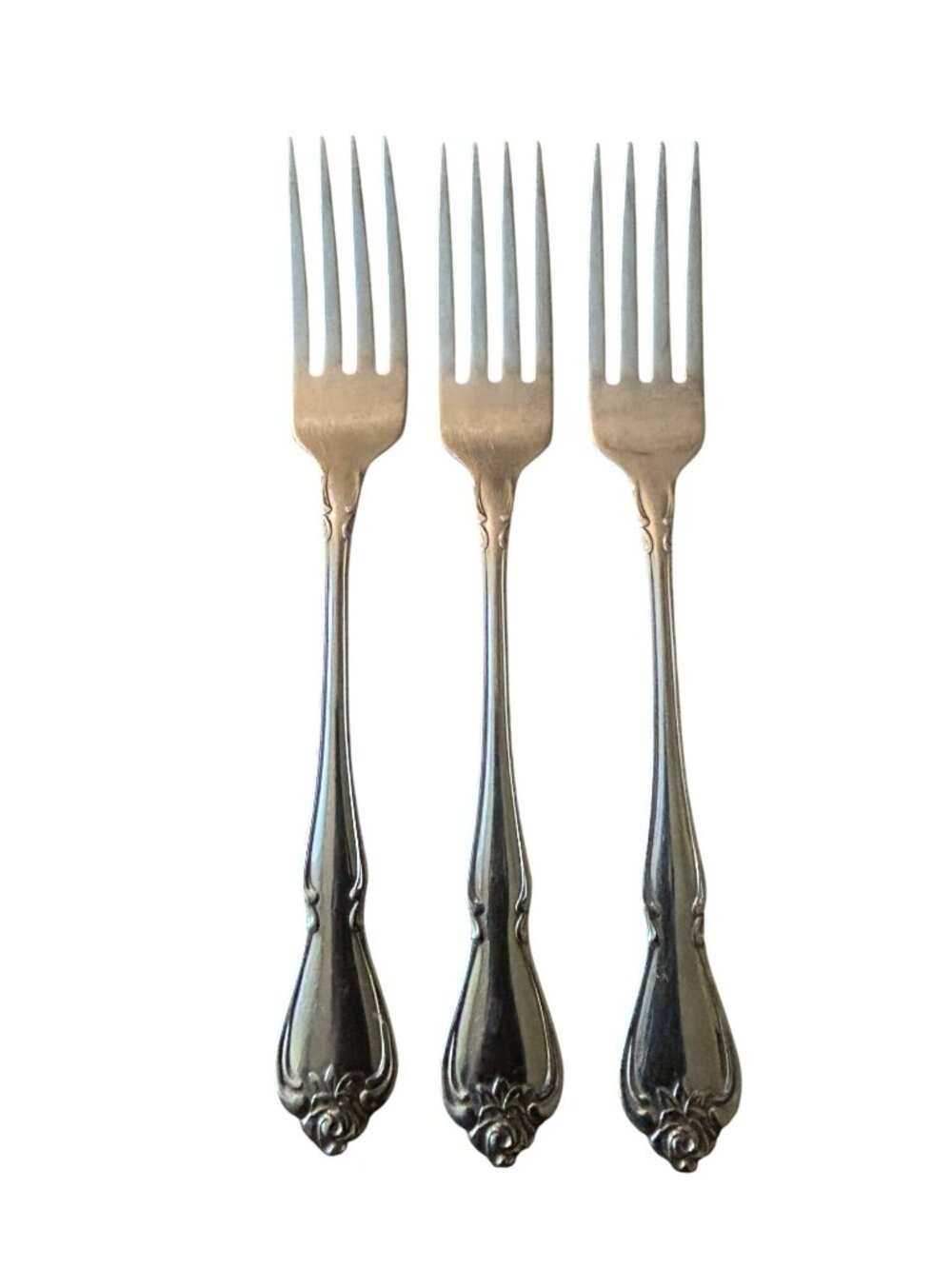 1881 Rogers Oneida Silver Arbor Rose True Rose Dinner Forks Set Of 3 Stainless S